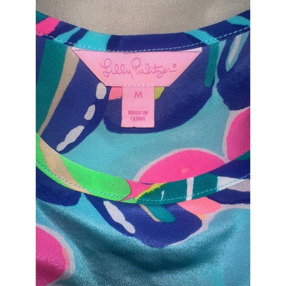 Lilly Pulitzer Womens M Cosmos Floral Print Silk Tank Top - Picture 2 of 3